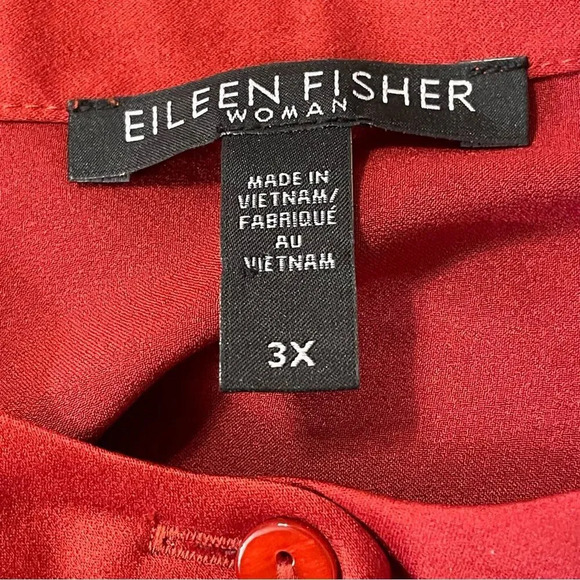 EILEEN FISHER NWOT Recycled Polyester Satin Shirtdress in‎ Serrano - Picture 7 of 10